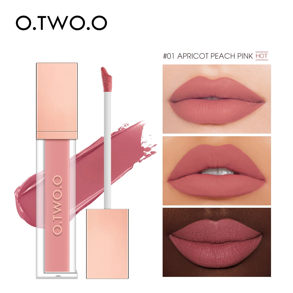 O.TWO.O Velvet Matte Liquid Lipstick – 12 Shades Waterproof