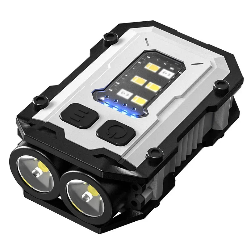 Rechargeable LED+COB Mini Multifunctional Flashlight Portable Outdoor Camping Emergency Keychain Light Oasis Select YSD-01White black Lithium Ion Battery