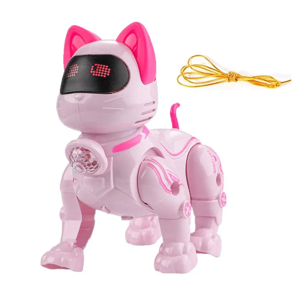 Electric Robot Cat Toy – Walking, Singing & Light-Up with Leash