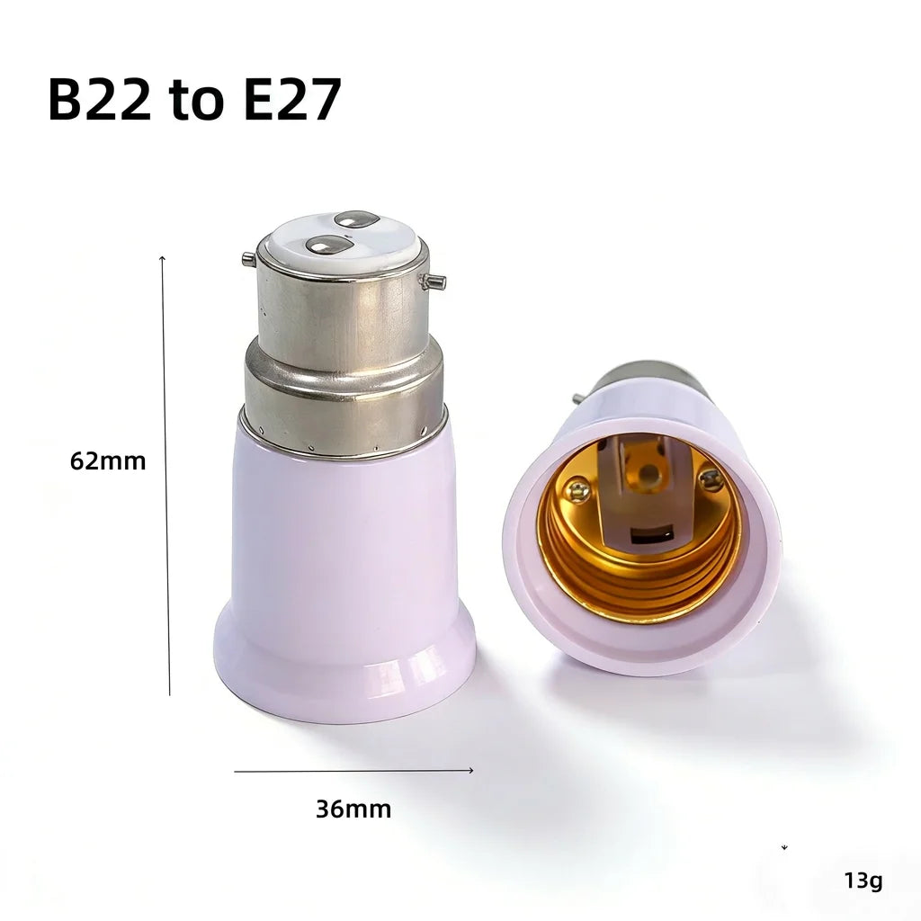 Lamp Holder Converter Compatible Socket Adapter E27 To E14 Converter Insulating B22 To E27 Adapter For Living Room Study Bedroom Oasis Select B22 to E27