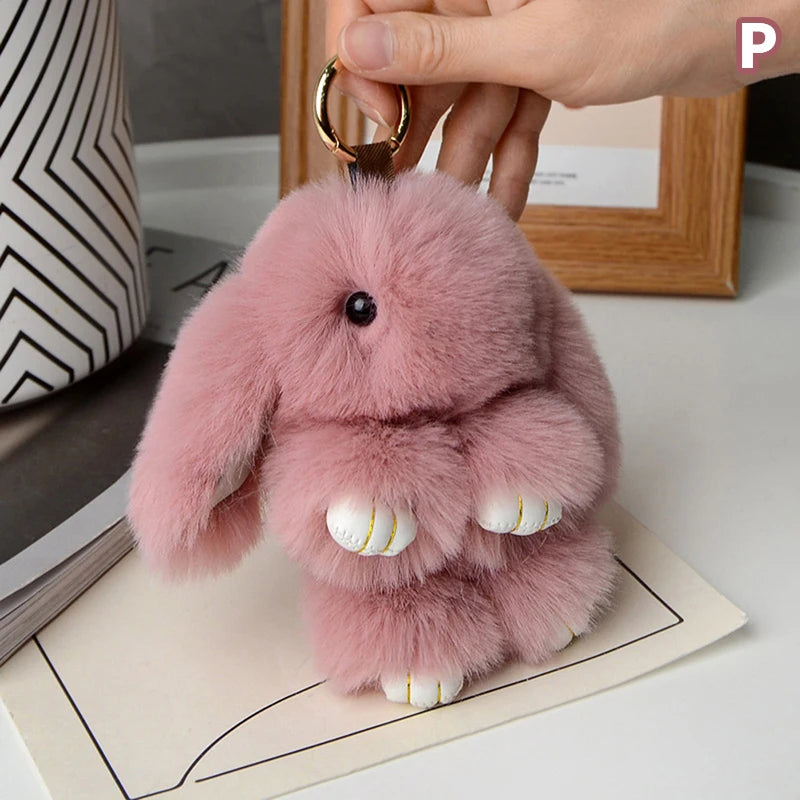 Gifts Rabbit Fur Keychain Women Bag Car Key Chain Pendant Decoration