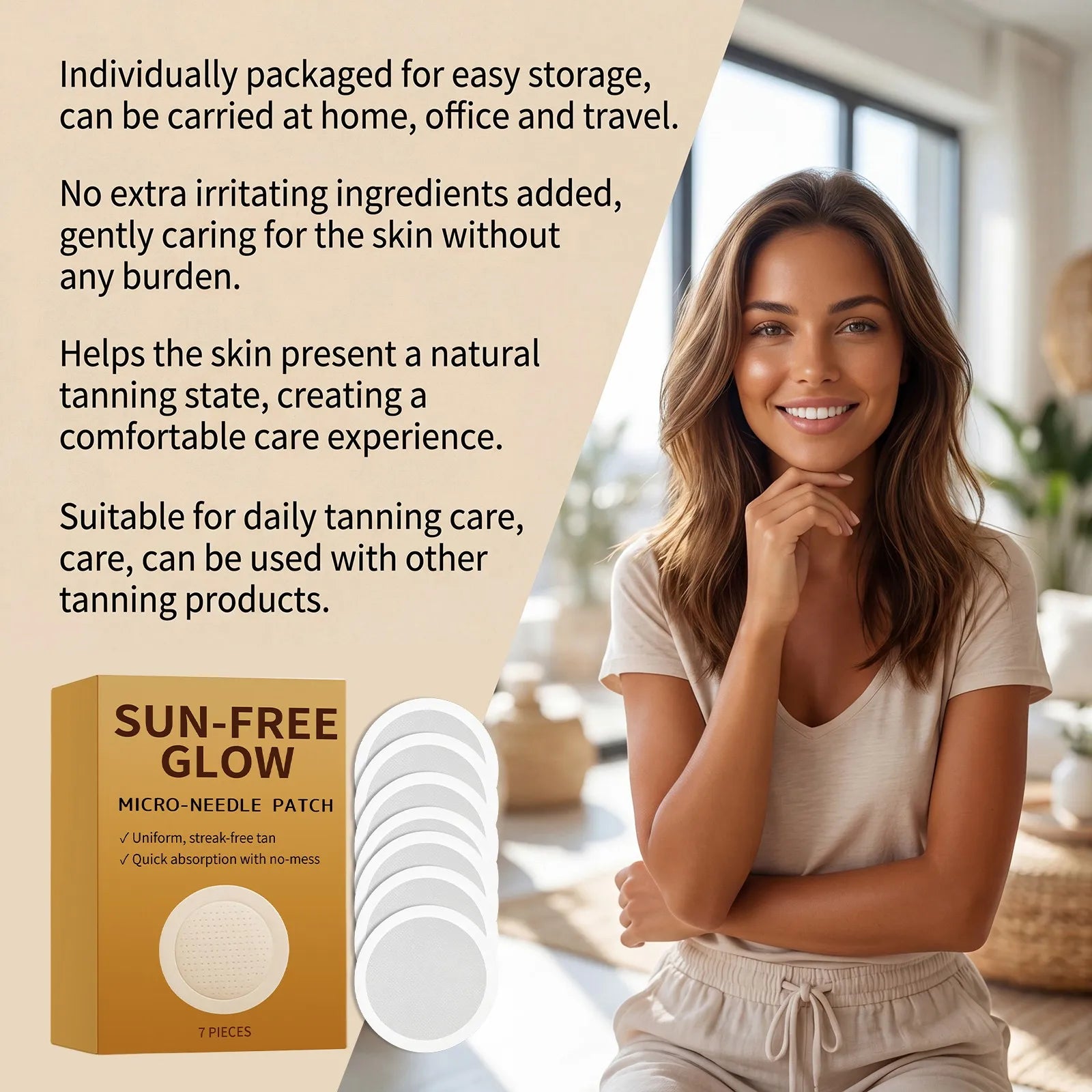 Sunless Tanning Patches Self Tan Patches Natural Bronzing Streak Free Tan Quick Absorption DHA Formula Portable Travel Face Care Oasis Select