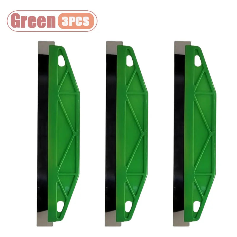 1-10PCS Stainless Steel Wallpaper Scraper Putty Knife Plastic Handle Drywall Mud Trowel for Paint Removal Caulk Home DIY Oasis Select Green-3PCS