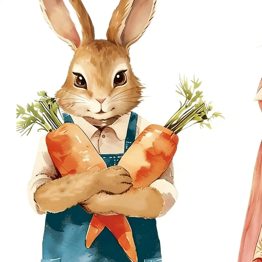 rabbits Easter stickers creative self-adhesive decoration Bedroom Background Decoration Mural Cute Rabbit Kids Room Home Decor Oasis Select
