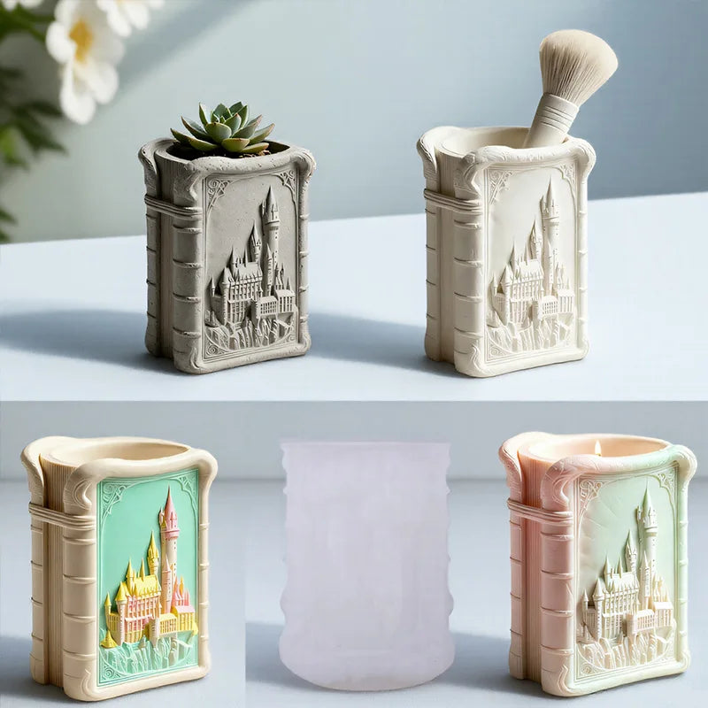 DIY Resin Mold Aromatherapy Candle Cup Silicone Mold Vase Storage Silicone Mold Magic Castle Flower Pot Plaster Cup Mold Oasis Select