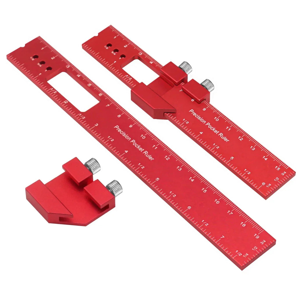 Woodworking ToolsRuler Precision Pocket Ruler Slide Ruler Inch/Metric T-Track Metal Slide Stops Aluminum Precision Rulerler Oasis Select