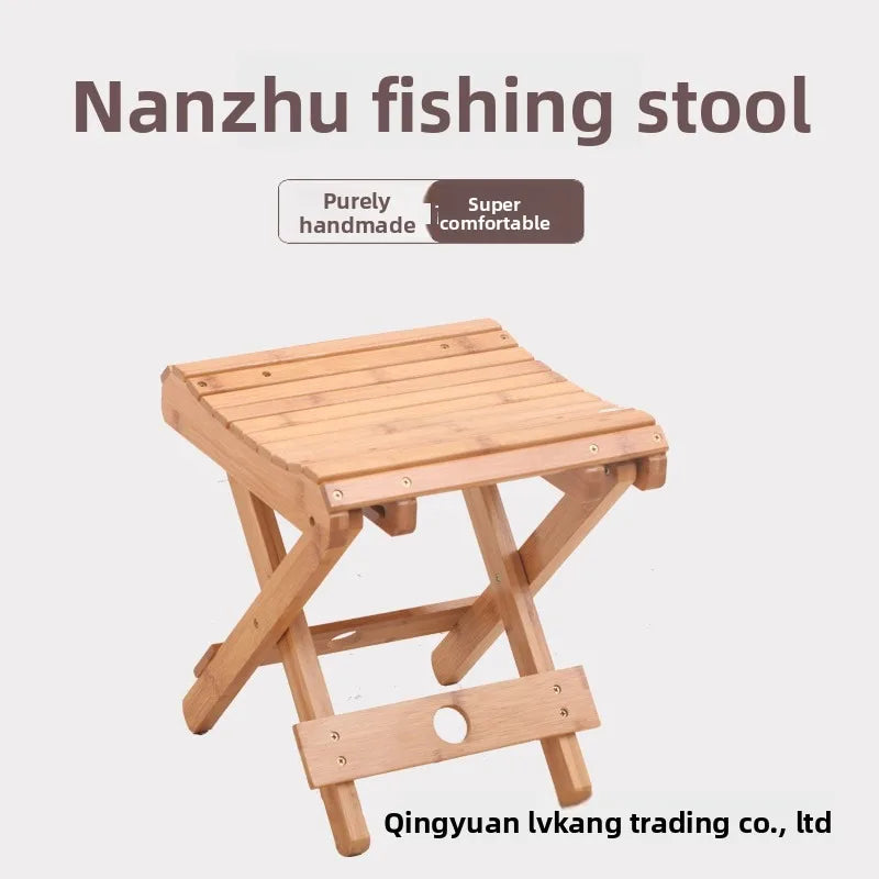 Nanzhu folding stool portable household solid wood Mazar outdoor fishing chair small bench small stool square stool wholesale Oasis Select