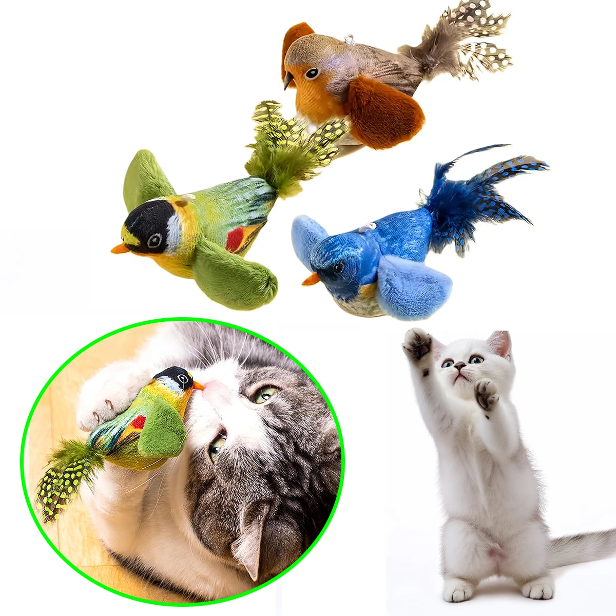 Hanging Cat Toy Real Feathers Catnip Dangling Interactive Teaser Kitten Pet Supplies Indoor Play Exercise Gift Cats New 2026 Oasis Select