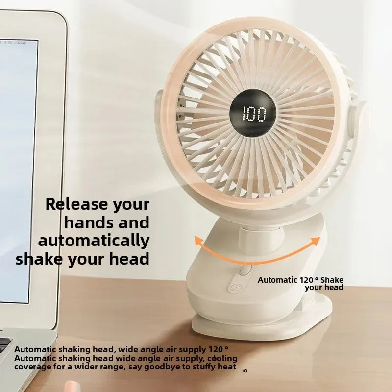 URGGU Clip-On Wall Fan | 100 Speeds & 120° Oscillation
