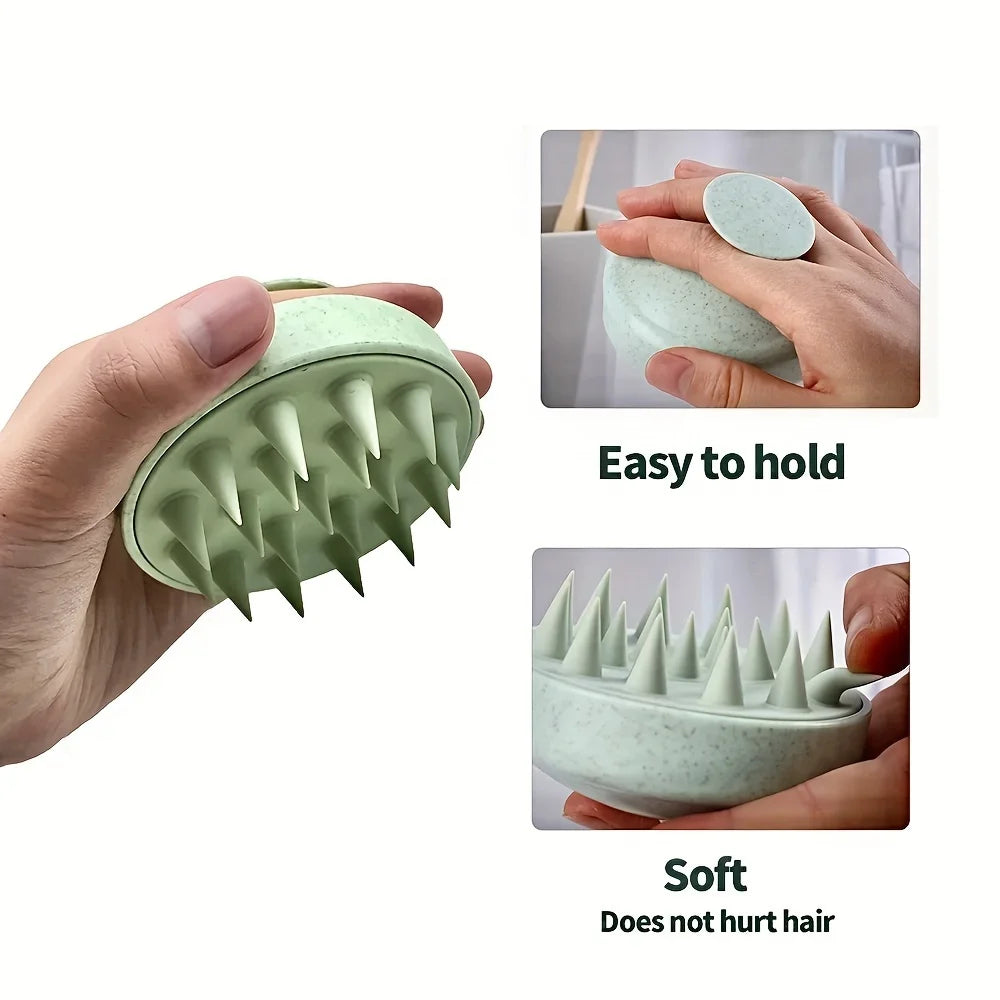 1pc Silicone Shampoo Brush Body Massage Brush Bath Shower Brush Salon Hairdressing Tool Scalp Massage Comb Hair Washing Comb Oasis Select