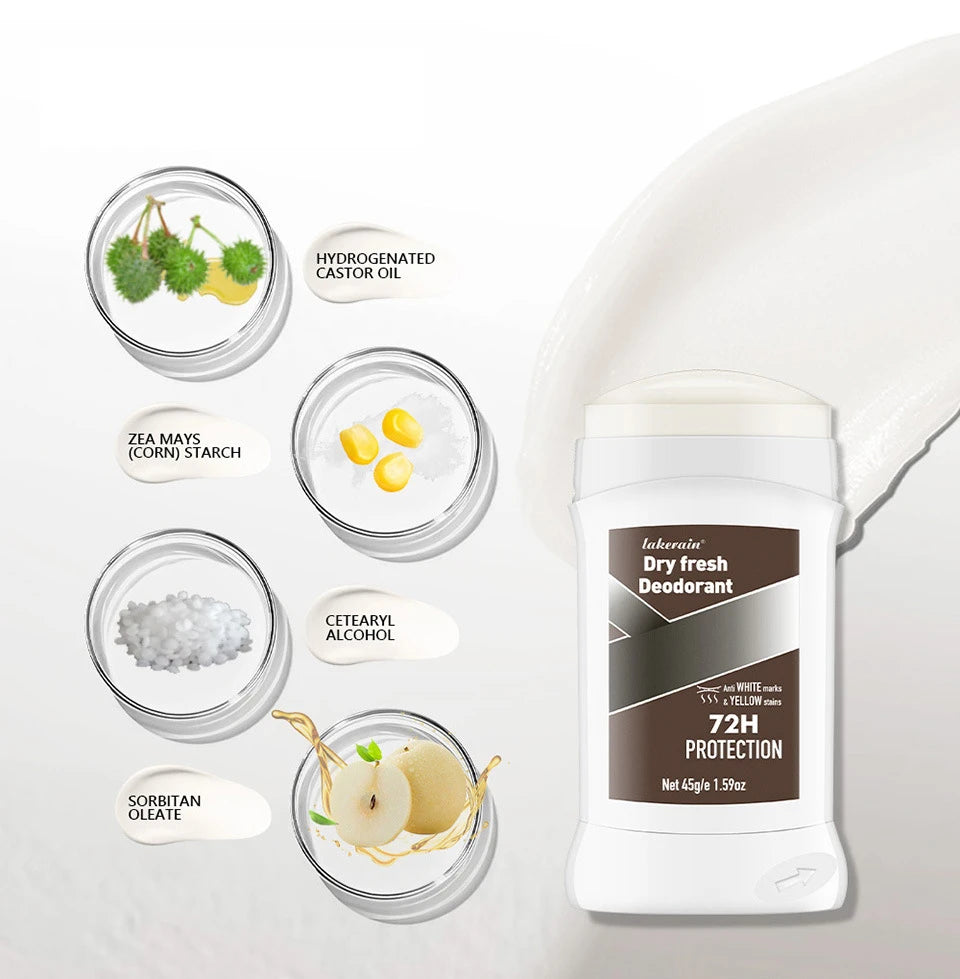 45g Men's Antiperspirant Deodorant Cream Underarm Odor Removal Woody Musk 72H Long Lasting Oasis Select