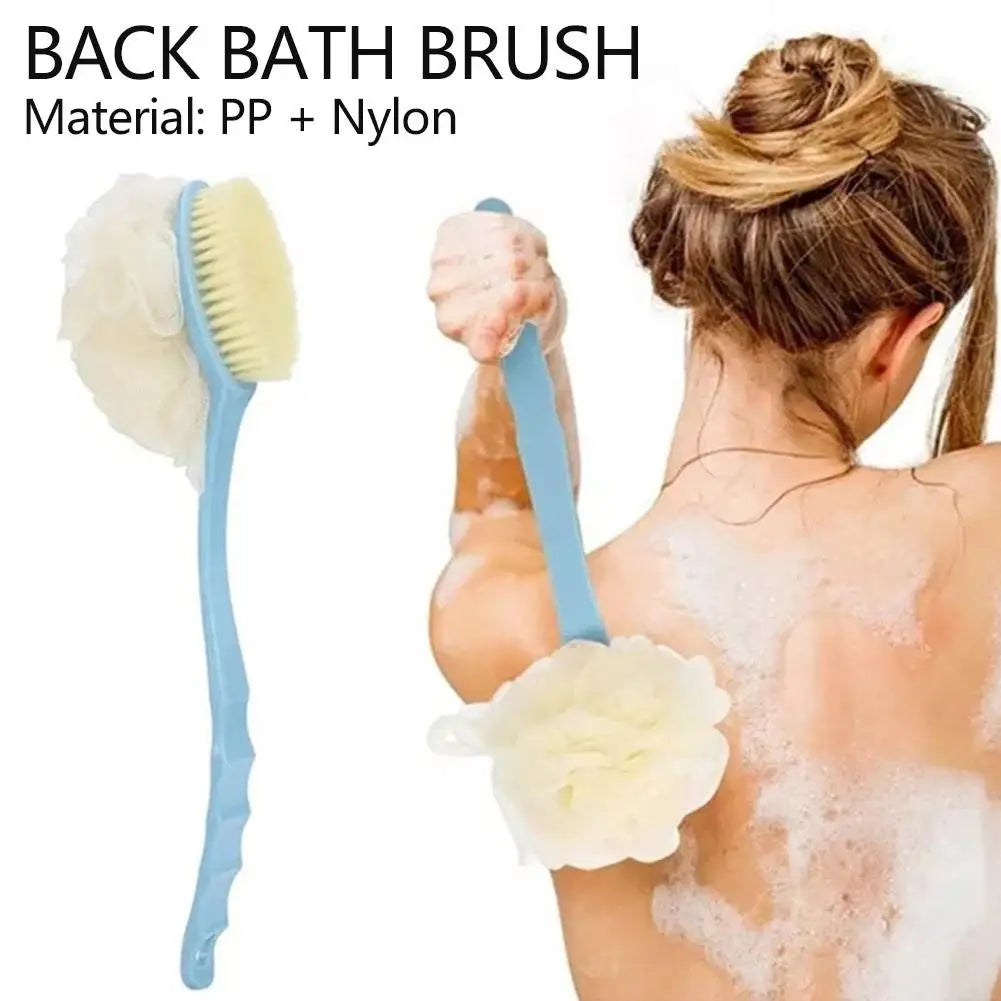 Long Handle Two Sided Shower Body Brush Tied Bath Flower Bathroom Wash Body Silicone Back ExfoliatingBrush Brush Bathing Ma G2K9 Oasis Select