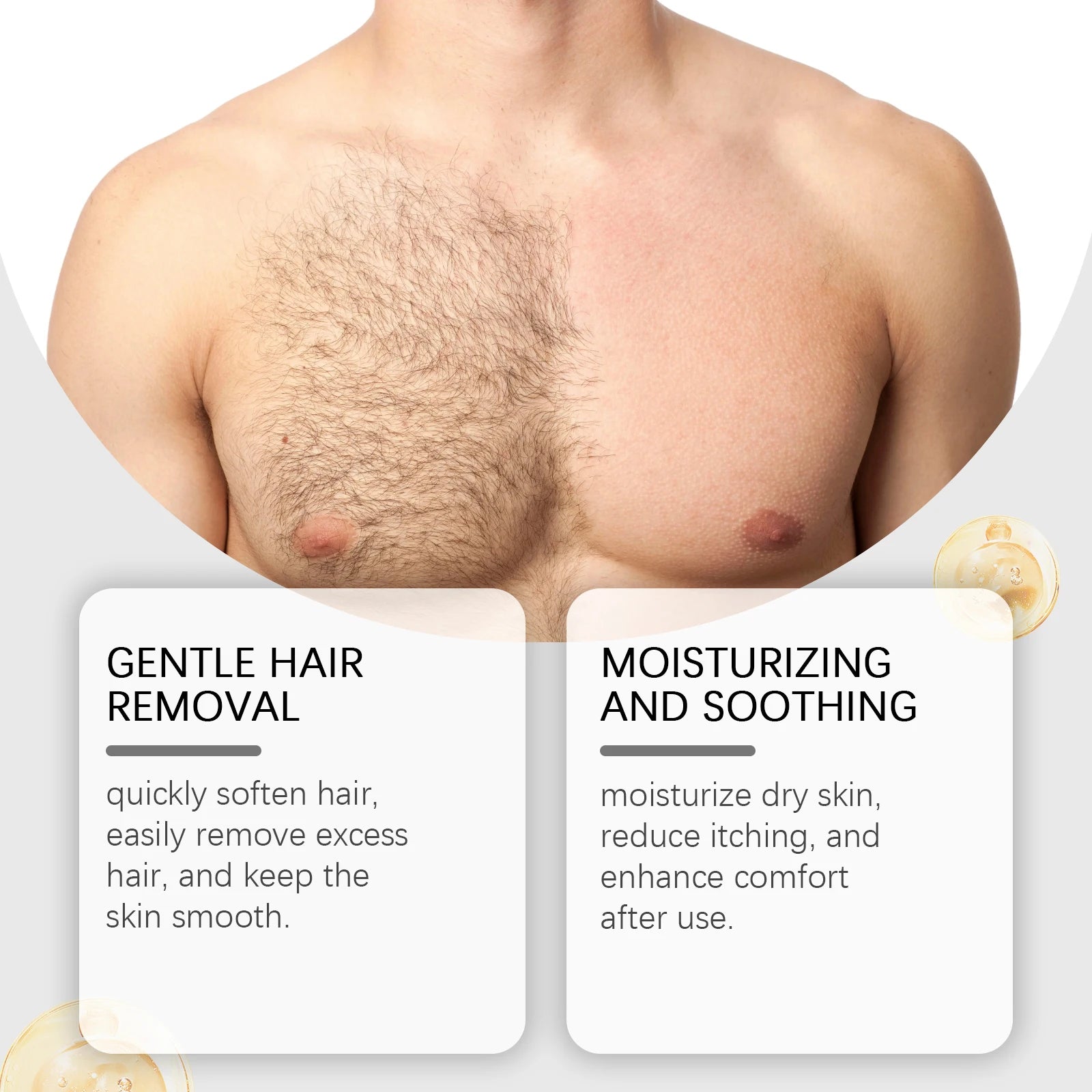 East Moon Men's Hair Removal Cream – Gentle Body Depilatory 100g Hair Removal Cream Oasis Select