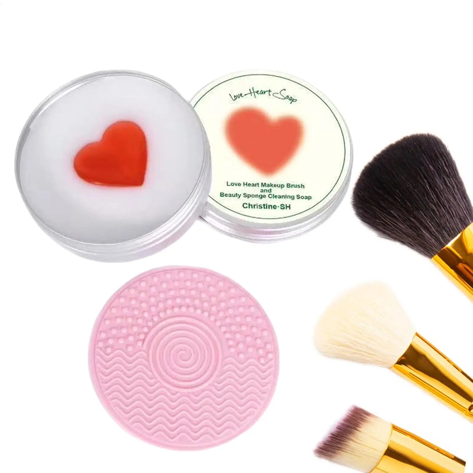 Makeup Brush Cleaner Soap with Silicone Mat Deep Cleans Waterproof Makeup for Synthetic Natural Makeup Brushes Sponges Oasis Select