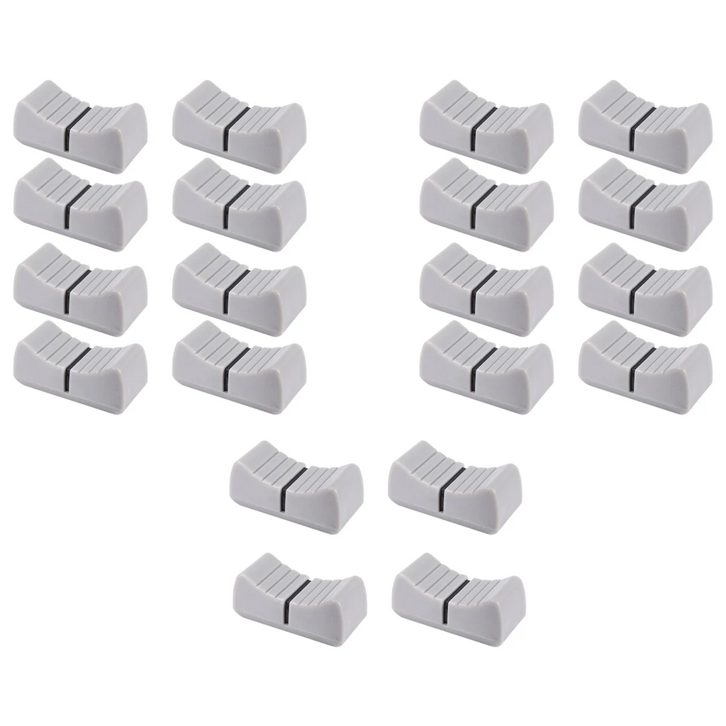 20Pcs 24mmx11mmx10mm Console Mixer Slider Fader Knobs Replacement for Potentiometer Gray Knob Black Mark Oasis Select