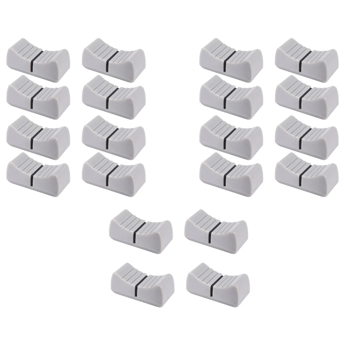 20Pcs 24mmx11mmx10mm Console Mixer Slider Fader Knobs Replacement for Potentiometer Gray Knob Black Mark Oasis Select
