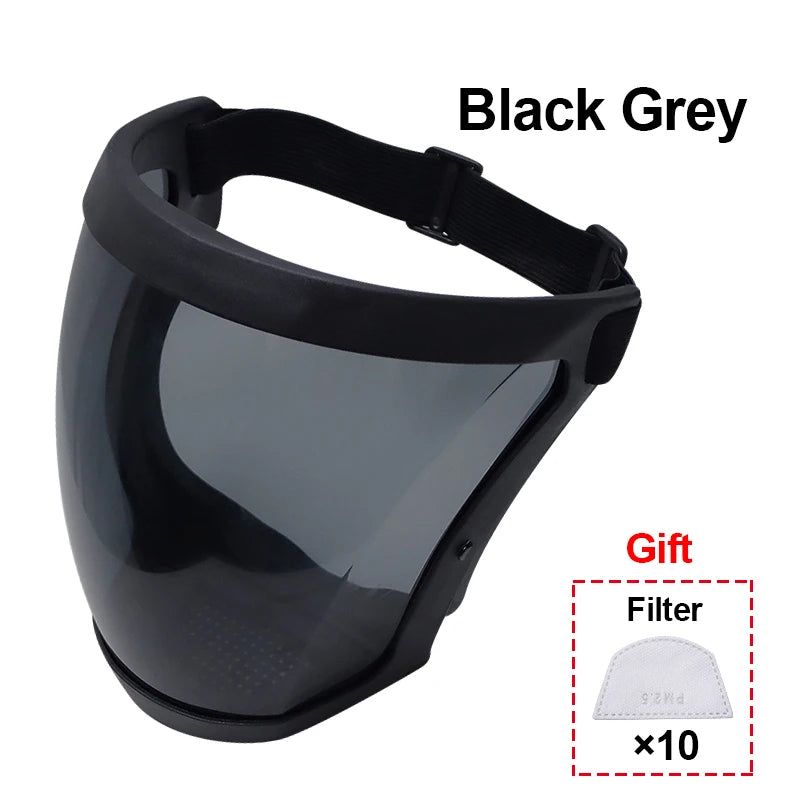 Work Protection Mask Transparent Facial Shield Transparent Facial Protector Face Protective Screen Kitchen Accessories Gadgets Oasis Select Black grey