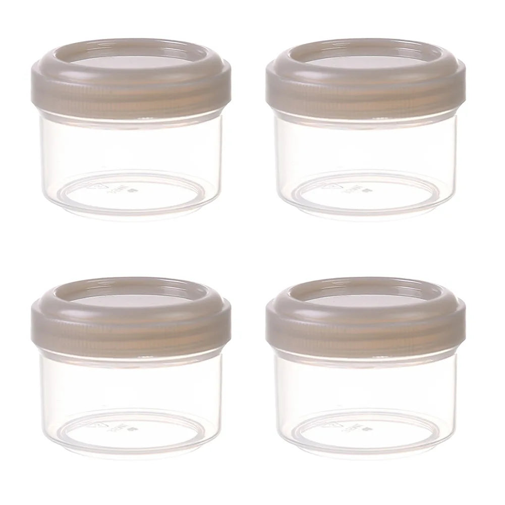 4Pcs 35ml Food Containers With Lids Stackable Plastic Storage Boxes For Sauce Condiment Snacks Kitchen Meal Prep Organization Oasis Select Gray