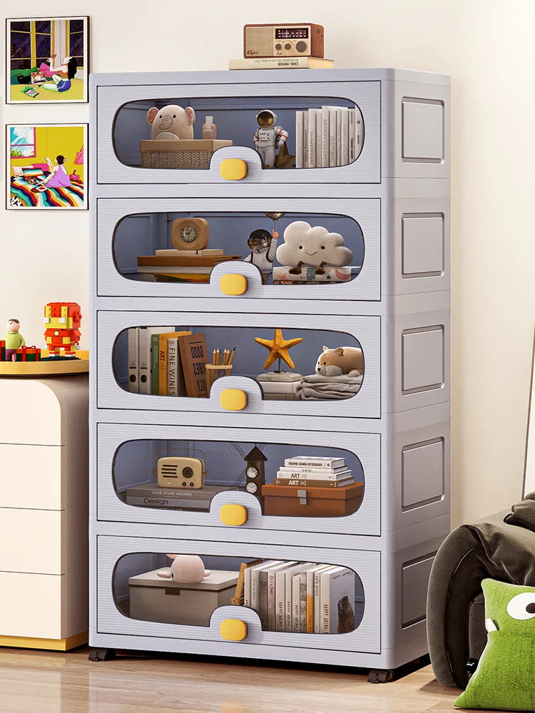 60cm Flip-Top Multi-Layer Storage Cabinet with Casters