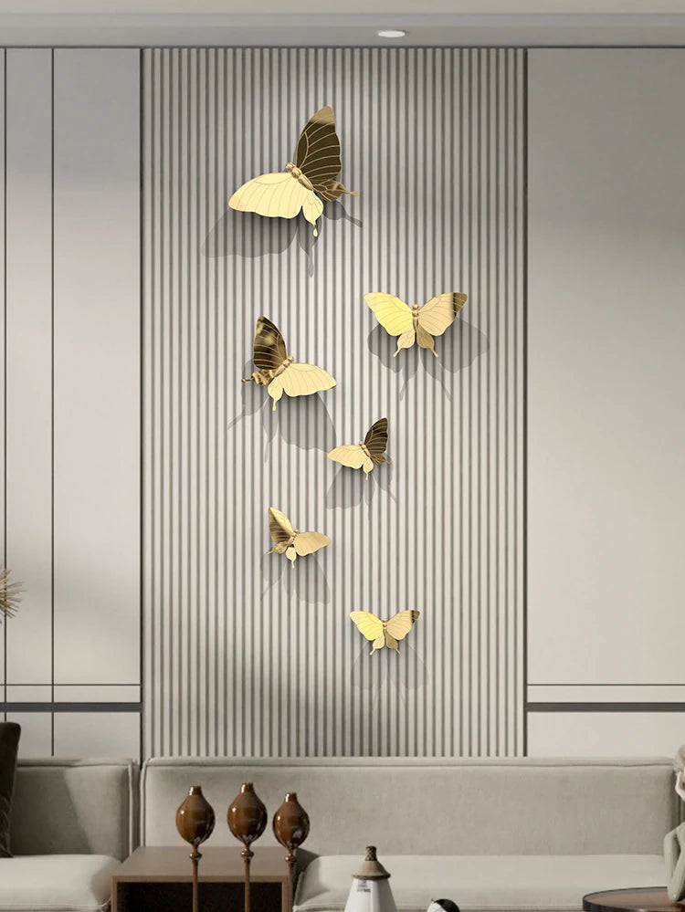 TV Background Wall Sofa Decoration Room Wall Decoration Butterfly Wall Creative Decoration Pendant Decor Aesthetic Oasis Select