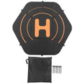 Drone Landing Pads Black Helicopter Landing Pads 110cm Hex Foldable Portable Double Sided with Ground Nail for Protection Oasis Select black