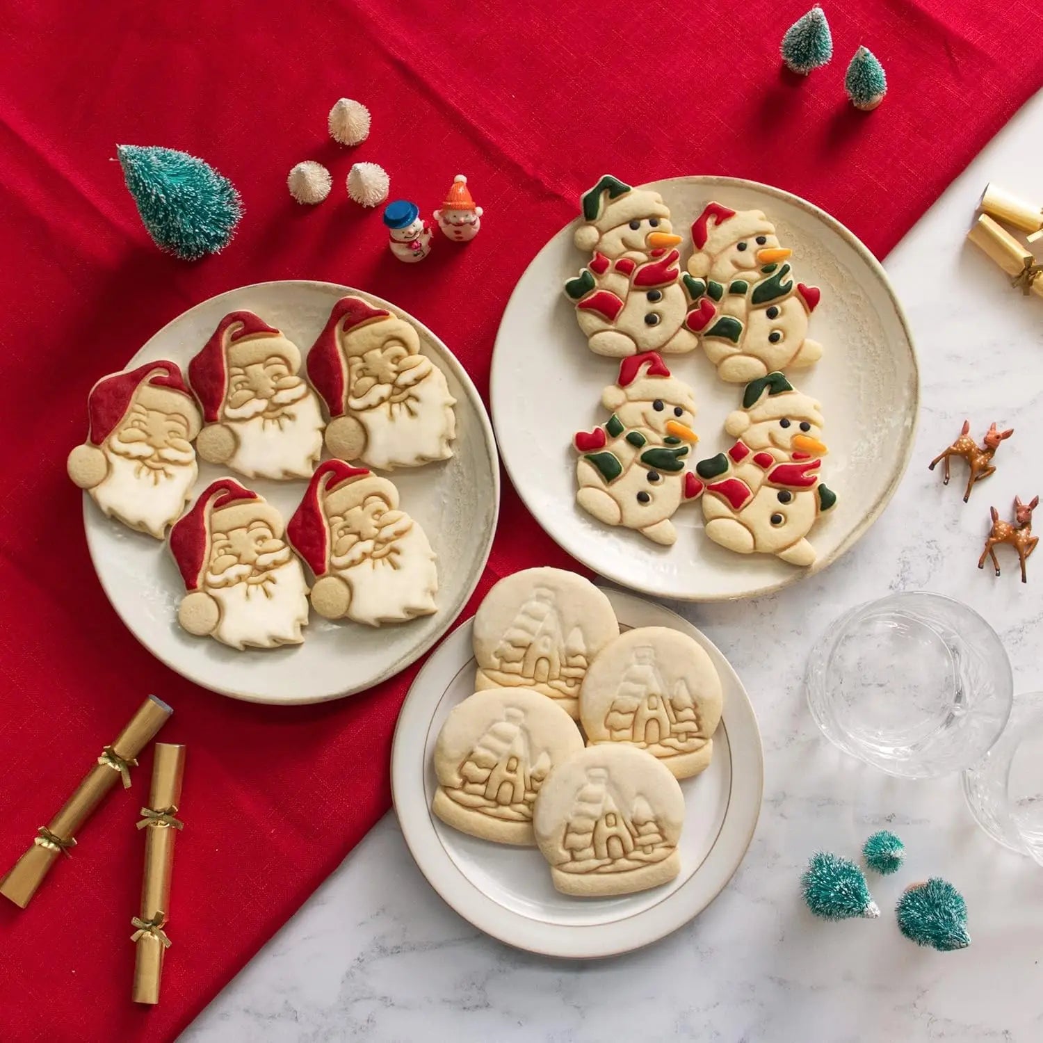 Christmas Gingerbread Cookie Cutters DIY Snowflake Santa Plastic Cookie Mold Biscuit Stamp Christmas Baking Supplies Oasis Select