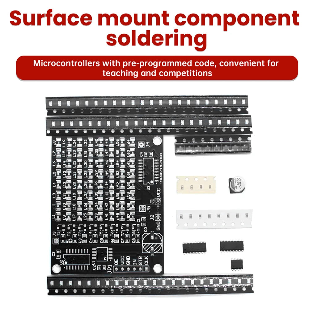 64LED/256LED Red Display LED SMD Dot Matrix Advertising Screen Kit SMT Component Welding Practice Board DIY Parts Oasis Select