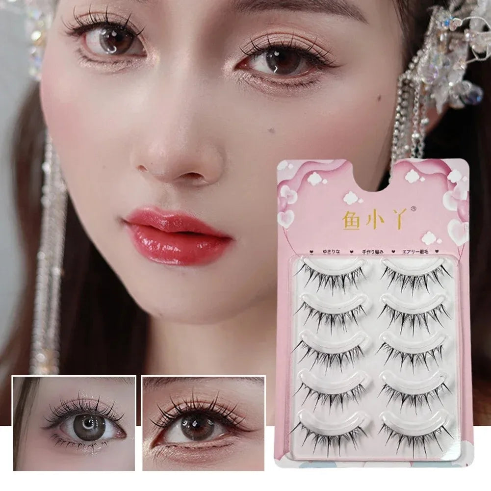 5 Pairs 3D Volume Natural False Eyelashes, Thin Band One-Piece Lashes, Easy to Apply for Daily & Party Makeup Oasis Select