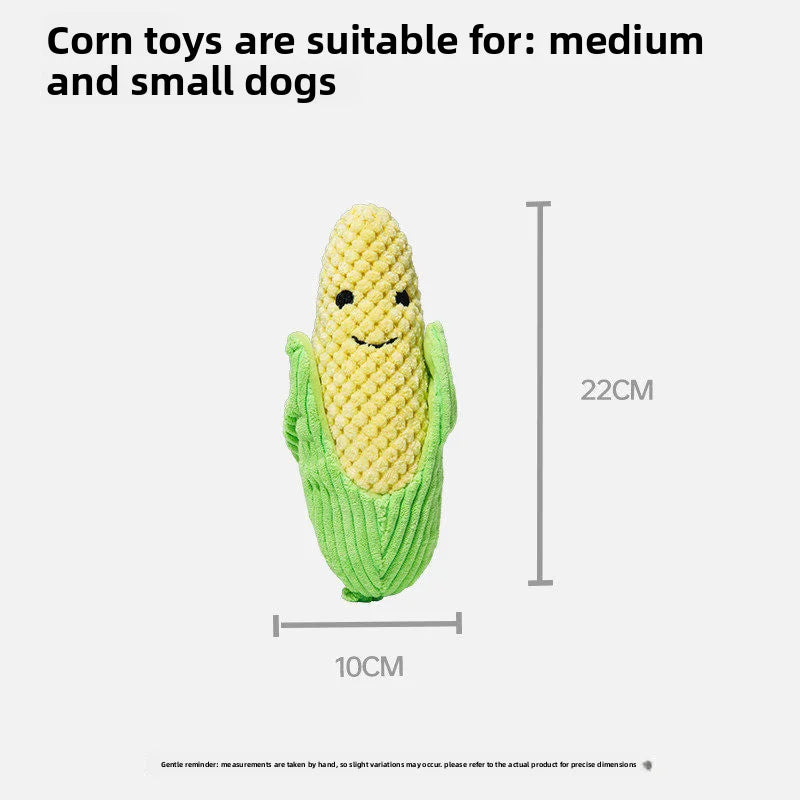 Dog Voice Toy Teeth Grinding and Cleaning Simulation Broccoli Plush Doll Small and Medium sized Dog Self Hi Soothing Tool Oasis Select corn