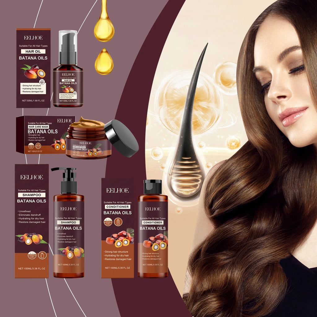 Eelhoe Batana Oil Hair Care Set – Shampoo, Conditioner & Oil