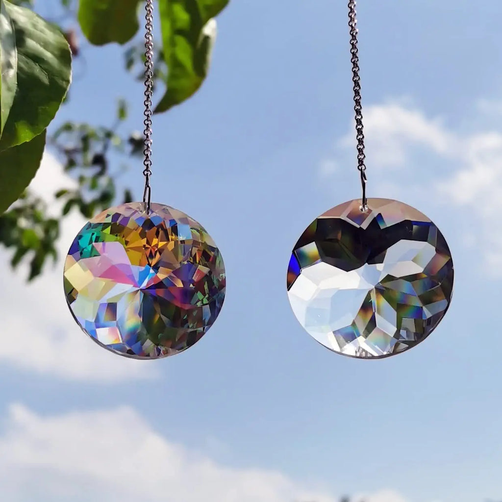 Crystal Sun Catcher Prism, Hanging Sun Catcher with Glass Prism, Rainbow Maker for Window, Balcony, Kitchen, Garden Decorat Oasis Select