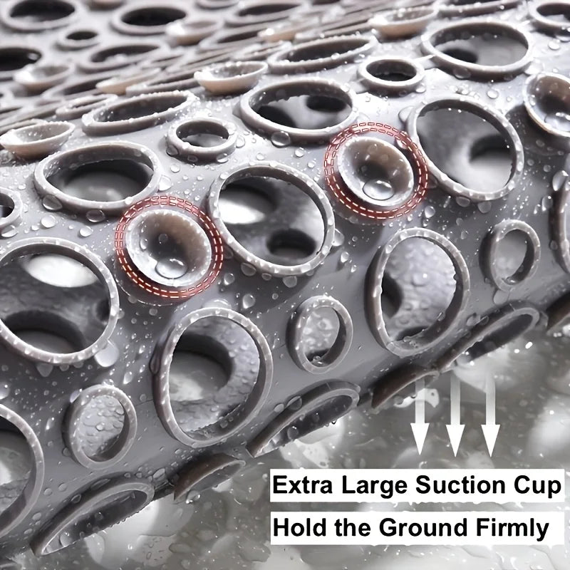 Non Slip Bath Mat & Shower Mat with Suction Cups & Drain Holes Soft Machine Washable Non Slip Bathtub mat Shower Mats for Inside Oasis Select