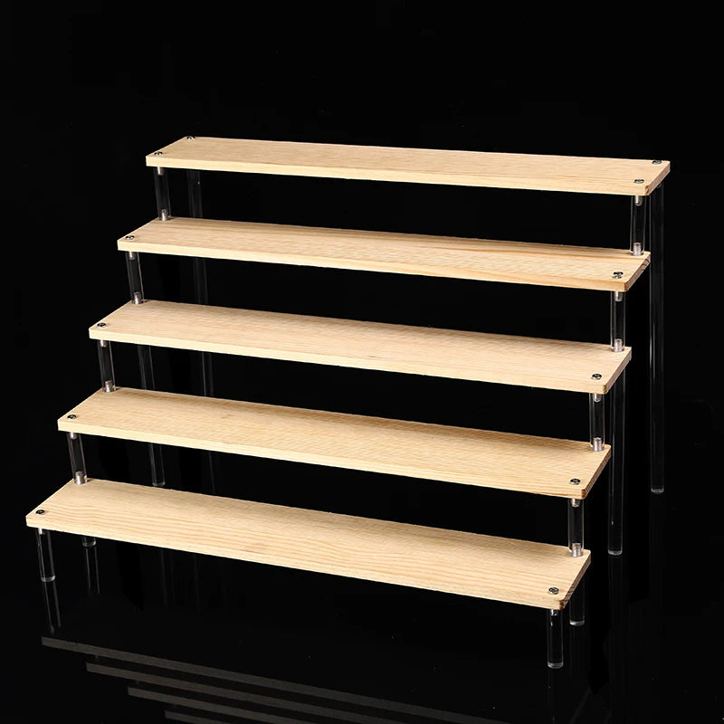 Wooden Multi-Layer Step Display Stand for Figures & Blind Box