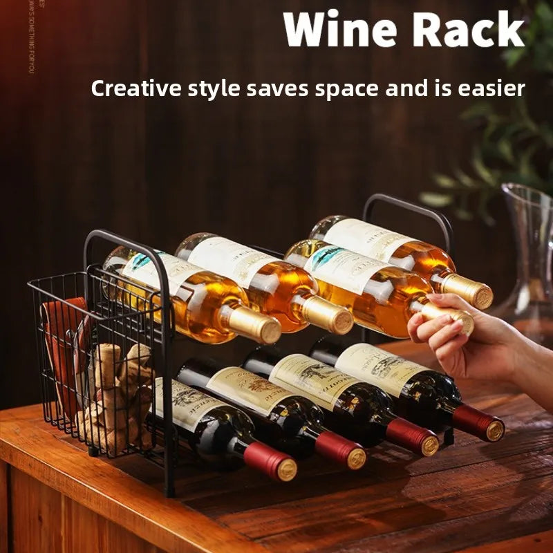 Household red wine glass rack wine cabinet wine rack ornament wine decoration upside down wine bottle rack light luxury Oasis Select