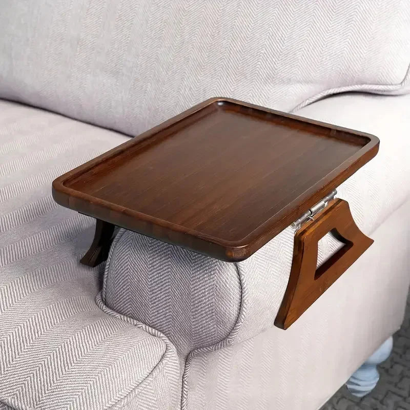 Wooden Sofa Armrest Tray Rectangular Sofa End Table Tray Practical TV Snack Tray for Remote Control Wine Drink Snacks Phone Oasis Select