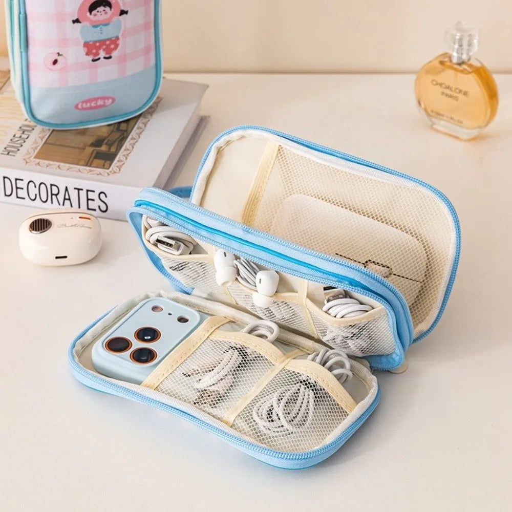 Cartoon Passport Holder Embroidery Waterproof ID Card Storage Bag Multi-layer Large Capacity Documents Passport Organizer Oasis Select