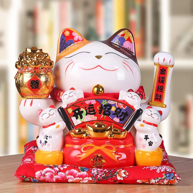 11-inch Lucky Cat Shaking Hand Ornaments Large Electric Cashier Home Store Opening Gift Ceramic Ornaments Oasis Select