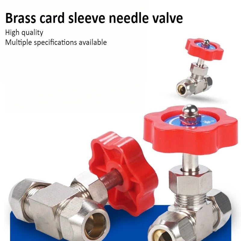 Pneumatic Copper Tube Needle Globe Valve Metal High Pressure 6 8 10 12mm Inner Diameter 1/8 1/4 "plastic Handle Nickel Plated Oasis Select