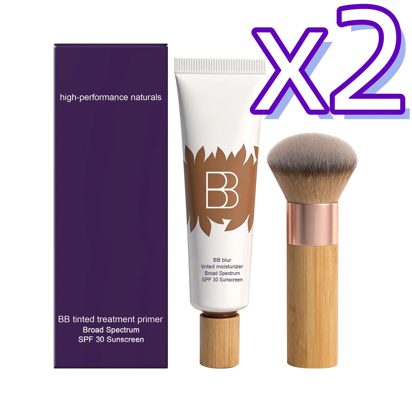 Sunscreen BB Cream Kit – UV Protection, Oil Control & Coverage BB Cream Foundation Oasis Select 1set Boxed x2