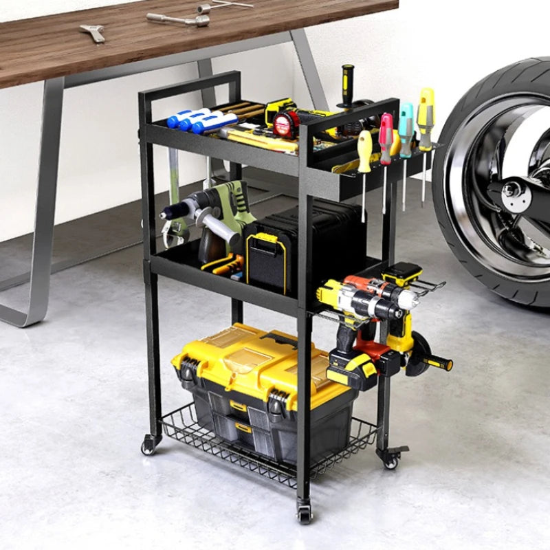 Floor tool storage rack wrought iron hand drill screwdriver tool holder mobile charging drill storage rack Oasis Select