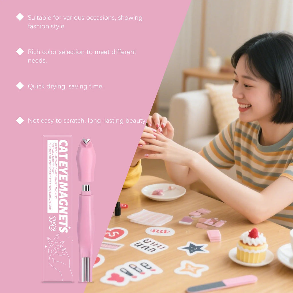 Cat Eye Nail Magnet Stick – DIY Heart & Wave Nail Art Tool Nail Art Magnet Tool Oasis Select