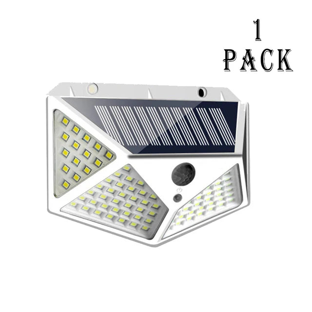 1/2/4Pcs 100 LED Solar Wall Lights Outdoor Solar Lamp PIR Motion Sensor Solar Powered Sunlight Street Light for Garden Light Oasis Select White