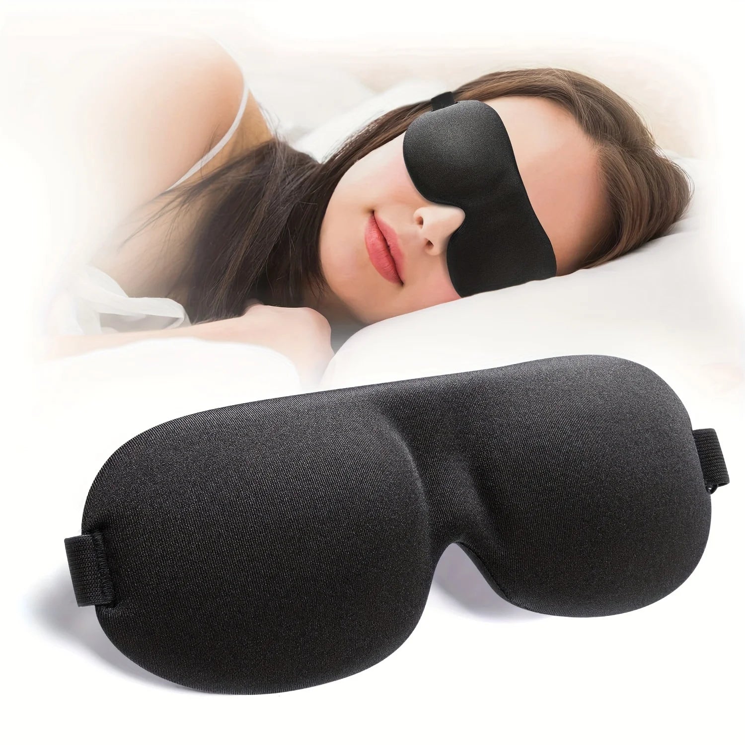 2pcs Unisex Sleep Mask, 3D Light Blocking Eye Mask, Comfortable Polyester, Ideal for Supine and Side Sleepers Eyepatch Eye Patch Oasis Select 2pcs