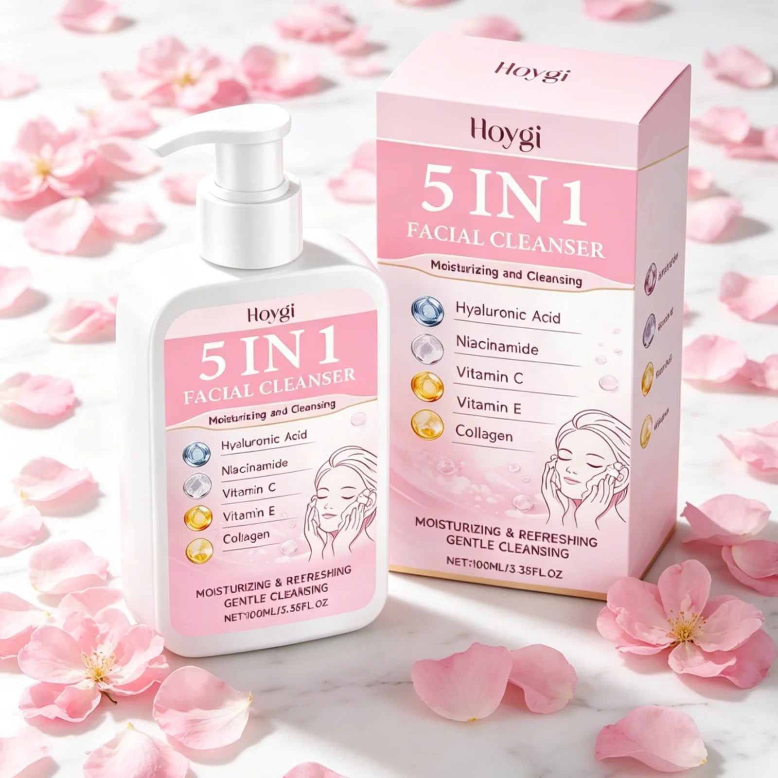 Hoygi 5-in-1 Facial Cleanser – Oil Control & Brightening Foam Facial Cleanser Oasis Select
