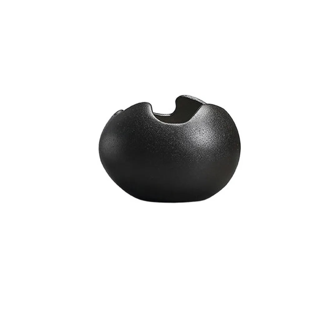 Ceramic Eggshell Succulent Planter | Bonsai Flower Pot Decor Ceramic Succulent Planter Oasis Select Black-With Hole