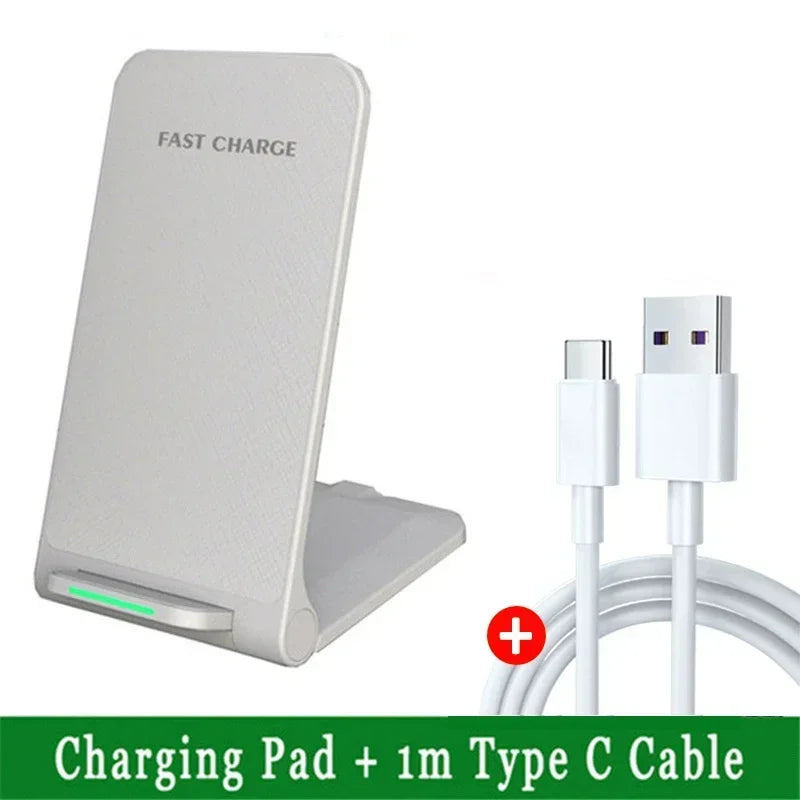 Wireless Charger Dock Desktop Foldable Foldable Fast Charging For iPhone 16 15 14 13 12 Pro Max Quick Phone Chargers Station Oasis Select White Wiht Cable 1
