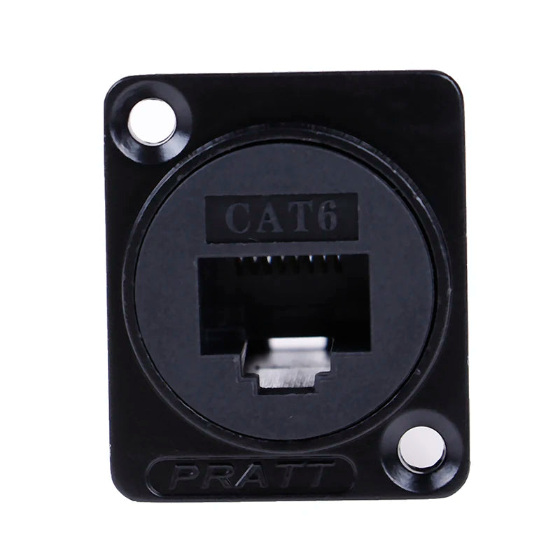 D-Type RJ45 Female Socket Cat6 Panel Mount Ethernet Adapter