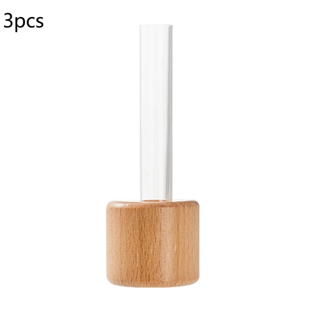 Mini Magnetic Test Tube Vase – Wooden Hydroponic Planter