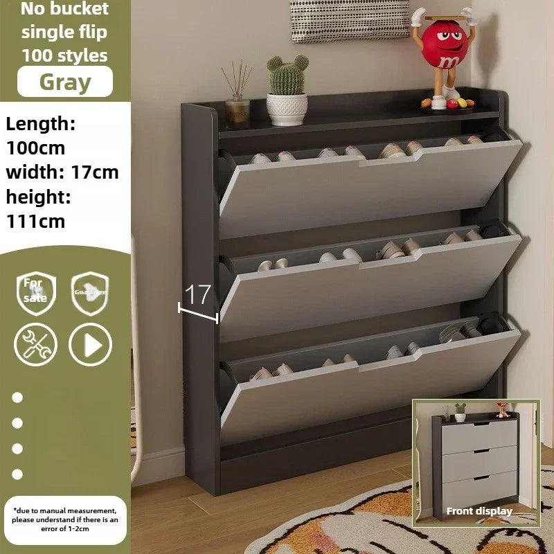 Tipping Bucket Shoe Cabinet, Outer Entry Shoe Rack, Balcony, Entrance Cabinet, Living Room Large-capacity Storage Cabinet Oasis Select 100cmB