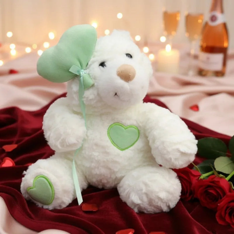 Valentines Day Heart Bear Plush Toy Wedding Proposal Gift for Girlfriend Anniversary Romantic Stuffed Animal Doll Home Decor Oasis Select Green